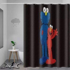 KAWS x Sesame Street black bathroom curtain 150x200cm #KAWS #SesameStreet